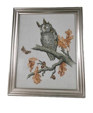 Quadro gufo farfalla foglie