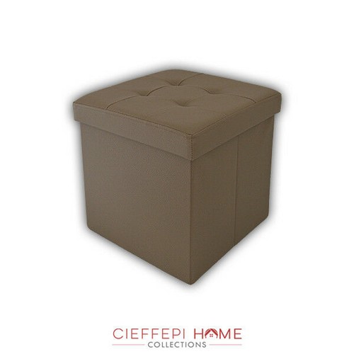 Ecopelle pouf contenitore - ecopelle,