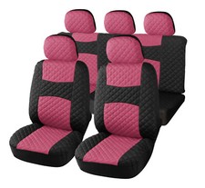 COPRISEDILI A20 PER AUTO UNIVERSALI MODELLO TRAPUNTATO CON ZIP COLORE: ROSA
