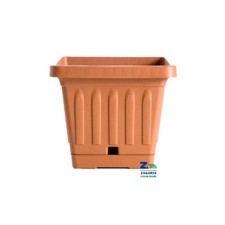 VASO QUADRATO MODELLO TERRA CM 40X40X34 H IN PLASTICA COLORE TERRACOTTA