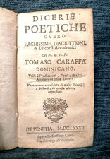 (SEICENTINA) DICERIE POETICHE OVERO VAGHISSIME DISCRITTIONI…TOMASO CARAFFA, 1682