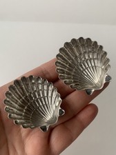 2 Conchiglie porta sale 4x4,5cm Brandimarte Firenze Argento 800 23gr Anni 50