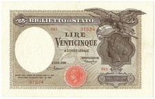 25 LIRE 20/09/1923 R3  AQUILA