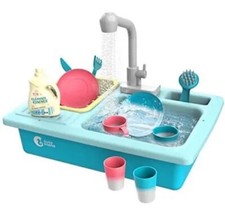 CUTE STONE Lavello Cucina Cambia Colore con Giocattoli 16” X 11” X 4” Blu 3+ Anni