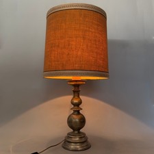Large Silver Brass Table Lamp