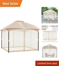 Elegant Khaki 10' x 10' Gazebo