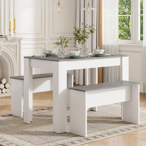 Dining table with - with, benches
