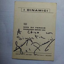 Autografo originale   Gruppo  i Dinamici  1968