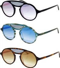 Occhiali da sole uomo donna rotondi occhiale tondi vintage neri tartarugati blu