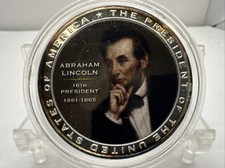 Medaglia omaggio Abraham Lincoln President Portra PROOF placcata argento AmMint CB8-55
