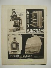 PUBBLICITA grande 32X24 1936 PROFUMO SOFFIENTINI MILANO  ATISA AEROTERMI WELTA