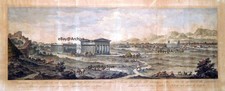 1784 Acquaforte Tempio di Paestum F. Bartolozzi P.A. Paoli formato grande 107 x 45 cm