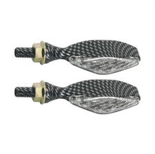 Coppia mini frecce moto LED omologate universali in metallo gambo corto
