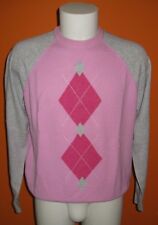 MAGLIONE GIROCOLLO UOMO GRAN SASSO TAGLIA 48 M ROSA E GRIGIO IN LANA E CACHEMIRE