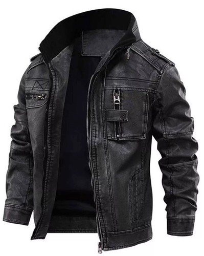 Bomber uomo nero - , pelle