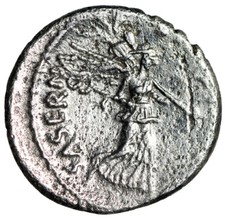 L Ostilio Saserna AR Denario "Vittoria con Trofeo" Buono Ottimo Ottimo