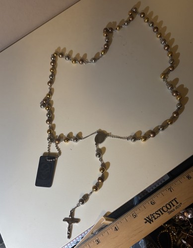 Collana croce rosario - collana,