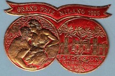 01_263 Esposizione Intern. Doppia Med. Oro. Fondo Rosso: Gr. Prix. - Milano 1906