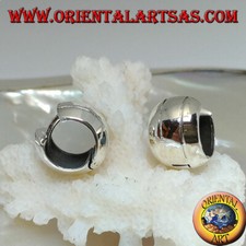 Orecchino in Argento 925‰ cerchio semplice con righe chiusura a scatto 10x14 mm