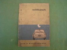 AUTOBIANCHI BIANCHINA SPECIAL CABRIO LIBRETTO USO E MANUTENZIONE ORIGINALE