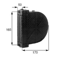 CASSETTA PLASTICA 165MM PER CINTINO 4/6MT AVVOLGITORE TAPPARELLA 