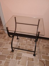 Coppia tavolini ferro battuto piano cristallo DJOKA Pisa