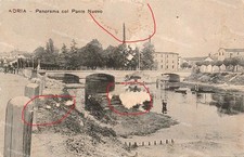 dq60 cartolina adria panorama col ponte nuovo provincia di rovigo