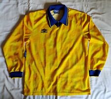 Maglia calcio vintage Umbro anni 90, #13, gialla, taglia L, nuova con etichette