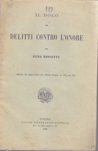 Dolo nei delitti contro - nei,