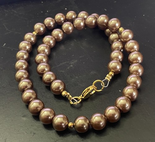 Collana perle marrone donna - perle,