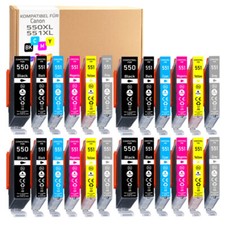 24 cartucce per Canon PGI550 XL CLI551 XL PIXMA iP8700 iP8750 con grigio