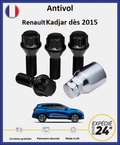 Ecrous antivol roues noir - ecrous,