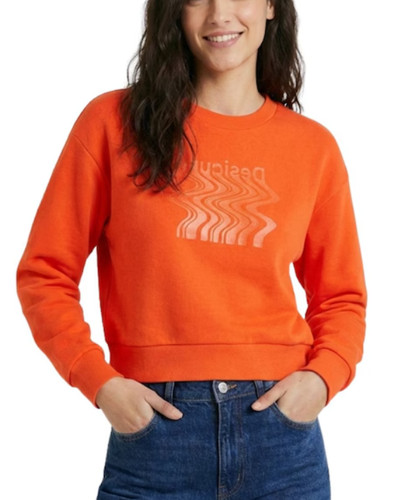 Felpa donna desigual arancione - felpa,