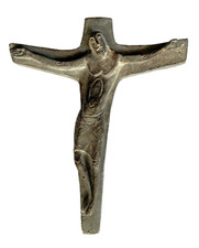 Croce Parete Cristo Am 1950er Steinzement Crocifisso Hauskreuz L: 59 CM