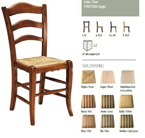 Sedia massello faggio - in,
