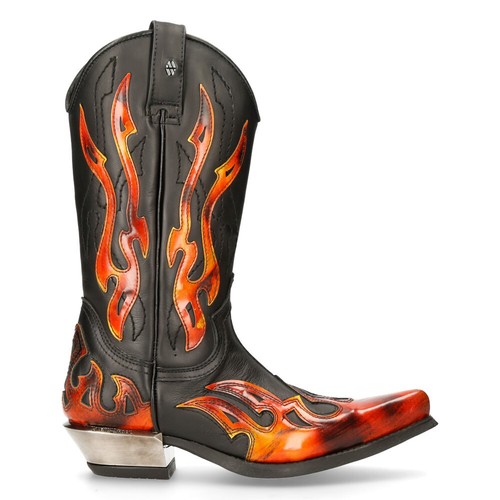 New rock 7921 pelle nero - pelle,