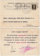 ROMA - PUBBLICITARIA - IMPRESA COSTRUZIONI - VIAGG. 1936 -95508-