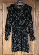 Zara abito nero kaki stampa