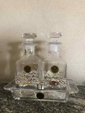 porta olio e aceto in cristallo con inserti in argento- RCR 