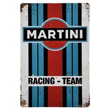 Insegna Targa Vintage Martini Racing Team 30x20cm in Metallo