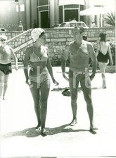 1969 MONTECARLO Soprano Ute DE VARGAS Milko SKOFIC al Beach *Fotografia