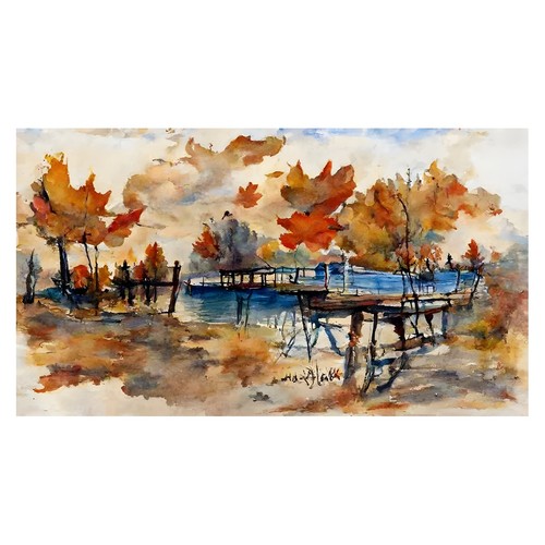Poster acquerello lago - poster,