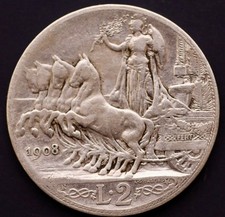 Italy 2 Lire 1908 Vittorio