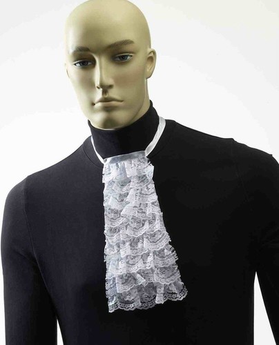 Collare jabot pizzo bianco - collare,