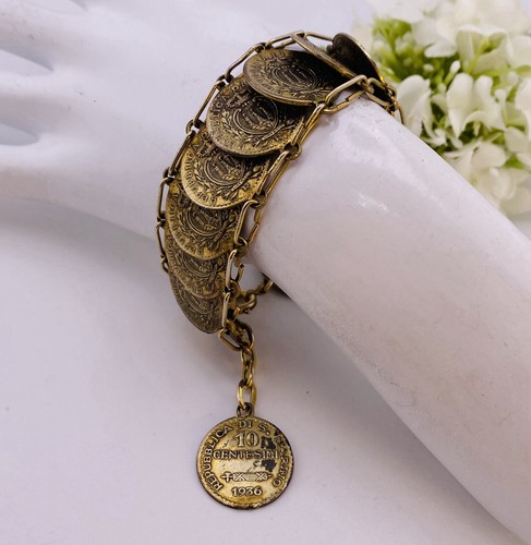 Bracciale vintage monete 1936 - vintage,