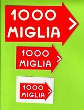 3 ADESIVI STICKERS 1000 MIGLIA Cm. 11 -  Cm. 7 - Cm. 5 - NUOVI ORIGINALI - 138