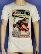 MAGLIETTA RIVISTA VINTAGE NATURAL CUT T SHIRT MODERN MECHANIX MAGAZINE  NC13
