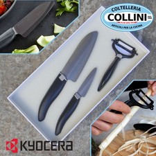 Kyocera - Set  coltelli Santoku FK140BK , Paring FK075BK e Pulisci Verdura In...