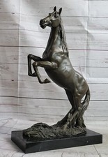 Statua scultura bronzo selvaggio cavallo arabo allevamento Milo originale massiccio regalo
