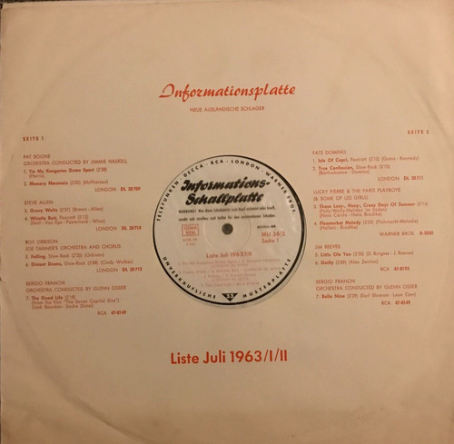 Info lp 1963 fats - ♫,